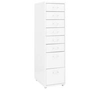 Vidaxl Mobile File Cabinet White 28X41X109 Cm Metal