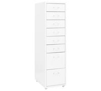 vidaXL Mobile File Cabinet White 28x41x109 cm Metal