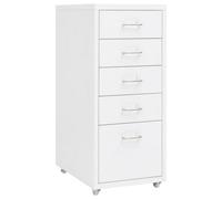 vidaXL Mobile File Cabinet White 28x41x69 cm Metal