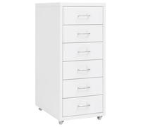 Vidaxl Mobile File Cabinet White 28X41X69 Cm Metal