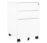 Vidaxl Mobile File Cabinet White 39X45X60 Cm Steel