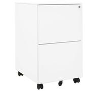 vidaXL Mobile File Cabinet White Steel Office File Storage Filing Cabinet