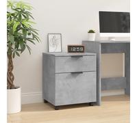 vidaXL Mobile File Cabinet with Wheels Concrete Grey 45x38x54 cm Engineered Wood