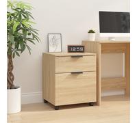 vidaXL Mobile File Cabinet with Wheels Sonoma Oak 45x38x54 cm Engineered Wood