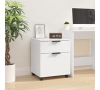 vidaXL Mobile File Cabinet with Wheels White 45x38x54 cm Engineered Wood