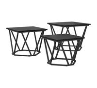vidaXL Modern Black Oak Coffee Table with Square Shape Ideal for Living Room Decoration Robust Solid Design Matte Surface Finish Space Saving Stackable Furniture Geometric Indoor