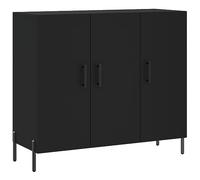 vidaXL Modern Black Sideboard with Ample Storage, Engineered Wood and Metal Legs Ideal for Living Room and Bedroom