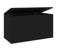 vidaXL Storage Chest Black Engineered Wood Cabinet Trunk Container Box Set