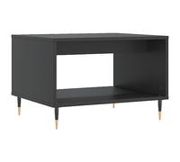 vidaXL Modern Coffee Table in Black - Engineered Wood Sofa Side Table with Iron Legs - 60x50x40 cm - Living Room Interior Decor Item