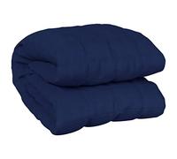 vidaXL Modern Cotton Weighted Blanket - Cooling Breathable Fabric, Even Weight Distribution, Secure Internal Loops, Blue, 155x220 cm