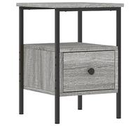 vidaXL Modern Engineered Wood Bedside Cabinet in Grey Sonoma - Compact and Stylish Storage Side Table with Adjustable Feet for Bedroom or Living Room