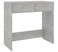 vidaXL Modern Engineered Wood Desk in Concrete Grey, Compact 80x40x75 cm Size, Two Drawers, Easy to Assemble & Clean, Ideal for Study & Workspace