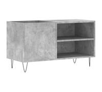 vidaXL Modern Engineered Wood Record Cabinet in Concrete Grey - Spacious Music Storage for Vinyl LP records with Sturdy Iron Feet