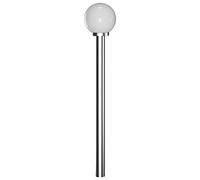 vidaXL Modern Garden Lamp Post, Stainless Steel Pathway and Driveway Light for Outdoor Use, White, 110cm Height, E27 LED Compatible
