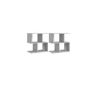 vidaXL Modern Grey Sonoma Bedside Cabinets (Set of 2) - Robust Engineered Wood with Storage Compartments for Bedroom Decor