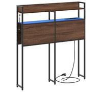 vidaXL Modern Headboard - Great Furniture for Your Bedroom, Contemporary Bed with Storage - Stylish Accessory with Innovative Functions - Bedside Organiser and Integrated Lighting.
