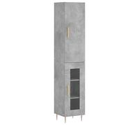 vidaXL Modern Highboard in Concrete Grey - Engineered Wood Storage Cabinet with Metal Feet - Compact Design for Living Room or Lounge Area
