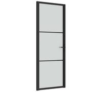 (Black and transparent, 76 x 201.5 cm (W x H)) vidaXL Interior Door ESG Glass and Aluminium Bedroom Door Indoor Inner Door