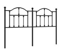 vidaXL Modern Metal Headboard, Robust Steel Construction, Black, Suitable for 140 cm Mattress, Classic Design, Bedroom Furniture