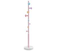 vidaXL Modern Pink Powder-Coated Iron Coat Stand with 8 Hooks - Clothes Hanger Rack for Home & Office Use - Freestanding & Sturdy