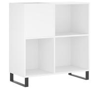 vidaXL Modern Record Cabinet - White Engineered Wood and Iron, 84.5x38x89cm - Perfect for Storing and Organizing Vinyl Records