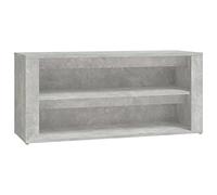 vidaXL Modern Shoe Rack - Engineered Wood - Concrete Grey - 100x35x45 cm - Two Compartments - Bench Style Top - Easy Assembly
