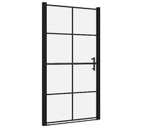 vidaXL Modern Shower Doors with Adjustable Width | Premium Tempered Glass & Aluminium Frame | 100x178 cm | Industrial Black Finish