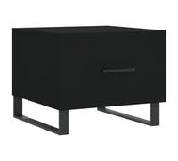vidaXL Modern Square Coffee Table with Drawer and Sturdy Iron Legs - Black Engineered Wood Side Table for Living Room