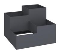 vidaXL Modern Square Planter Anthracite Plastic 100x60 cm for Indoor/Outdoor Balcony, Garden, and Patio