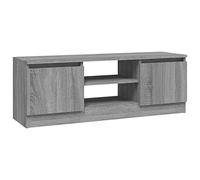 vidaXL Modern TV Cabinet - Engineered Wood, Grey Sonoma Finish, Offers Ample Storage for DVD Players, Game Consoles, with Sturdy Top for Display