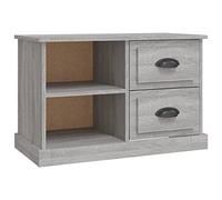 vidaXL Modern TV Cabinet in Grey Sonoma, Engineered Wood, with 2 Drawers and 2 Open Compartments, for Living Room or Bedroom