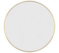 vidaXL Modern Wall-Mounted Round Mirror, Gold Frame, Ideal for Bedroom and Bathroom, Stable Glass Vanity/Cosmetic Mirror, Diameter 50 cm