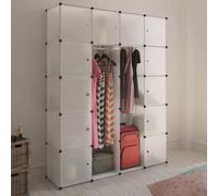 vidaXL Modular Cabinet 14 Compartments White 37x146x180.5cm Storage Organiser