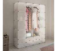 vidaXL Modular Cabinet 18 Compartments White 37x146x180.5 cm