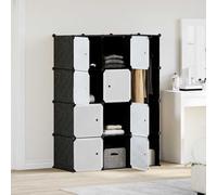 vidaXL Modular Cabinet with 9 Compartment 37x115x150cm Black and White Storage
