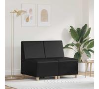 Modular Sofa Unit Armless Black Faux Leather 55x74x82 cm Modern Compact