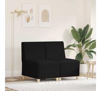 vidaXL Modular Sofa Unit Armless 2 pcs Black 55 x 74 x 82 cm Fabric