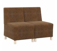 vidaXL Modular Sofa Unit Armless 2 pcs Brown 55 x 74 x 82 cm, Living Room, Durable Sofa, Modular Unit, Faux Suede Couch, Plywood Frame, Comfortable Seating, Stylish Functional Furniture