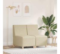 vidaXL Modular Sofa Unit Armless 2 pcs Cream 55 x 74 x 82 cm Fabric