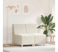 vidaXL Modular Sofa Unit Armless 2 pcs Cream 55 x 74 x 82 cm Velvet