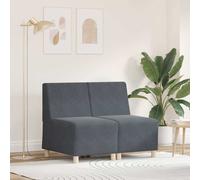 vidaXL Modular Sofa Unit Armless 2 pcs Dark grey 55 x 74 x 82 cm