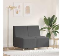 vidaXL Modular Sofa Unit Armless 2 pcs Dark grey 55 x 74 x 82 cm