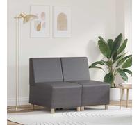 vidaXL Modular Sofa Unit Armless 2 pcs Grey 55 x 74 x 82 cm
