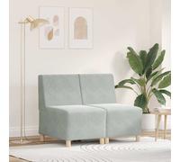 vidaXL Modular Sofa Unit Armless 2 pcs Light grey 55 x 74 x 82 cm