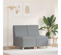 vidaXL Modular Sofa Unit Armless 2 pcs Light grey 55 x 74 x 82 cm