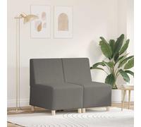 vidaXL Modular Sofa Unit Armless 2 pcs Light Grey 55 x 74 x 82 cm
