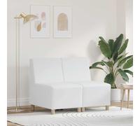 vidaXL Modular Sofa Unit Armless 2 pcs White 55 x 74 x 82 cm