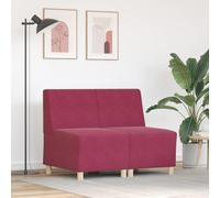 vidaXL Modular Sofa Unit Armless 2 pcs Wine Red 55 x 74 x 82 cm Velvet