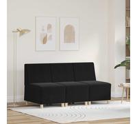 vidaXL Modular Sofa Unit Armless 3 pcs Black 55 x 74 x 82 cm Velvet