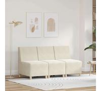 vidaXL Modular Sofa Unit Armless 3 pcs Cream 55 x 74 x 82 cm Velvet